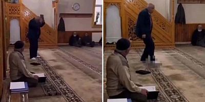 Kur'an-ı Kerim'i 3 kez kez öptükten sonra ayağı ile bastı